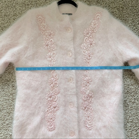 Vintage Angora Hair Knit Oversized Eyelash Jacket - Picture 12 of 16